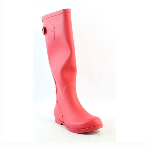Pajar Patricia Tall Rain Boots 6 NWT NEW Red Rubber Tall Knee High Academia prep - Picture 1 of 8
